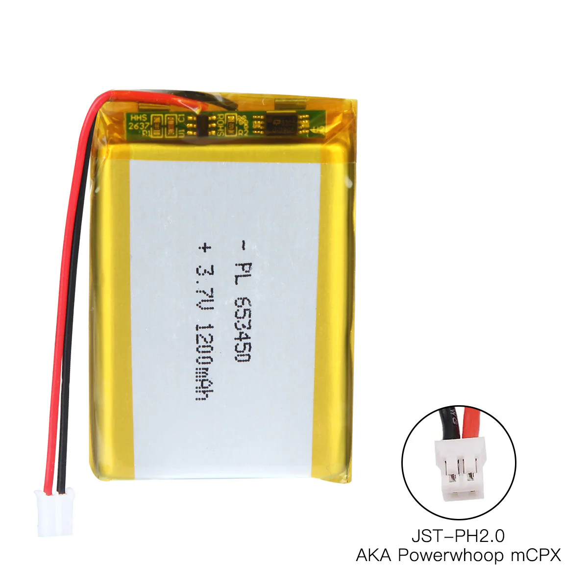 YDL 3.7V 1200mAh 653450 Rechargeable Lithium Polymer Battery Length 52mm - Image 4
