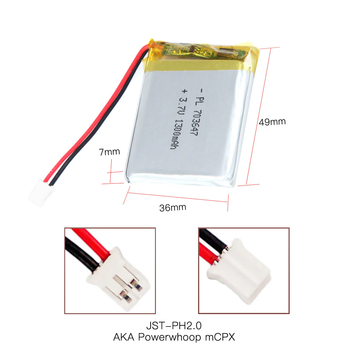 YDL 3.7V 1300mAh 703647 Rechargeable Lithium Polymer Battery - Image 4