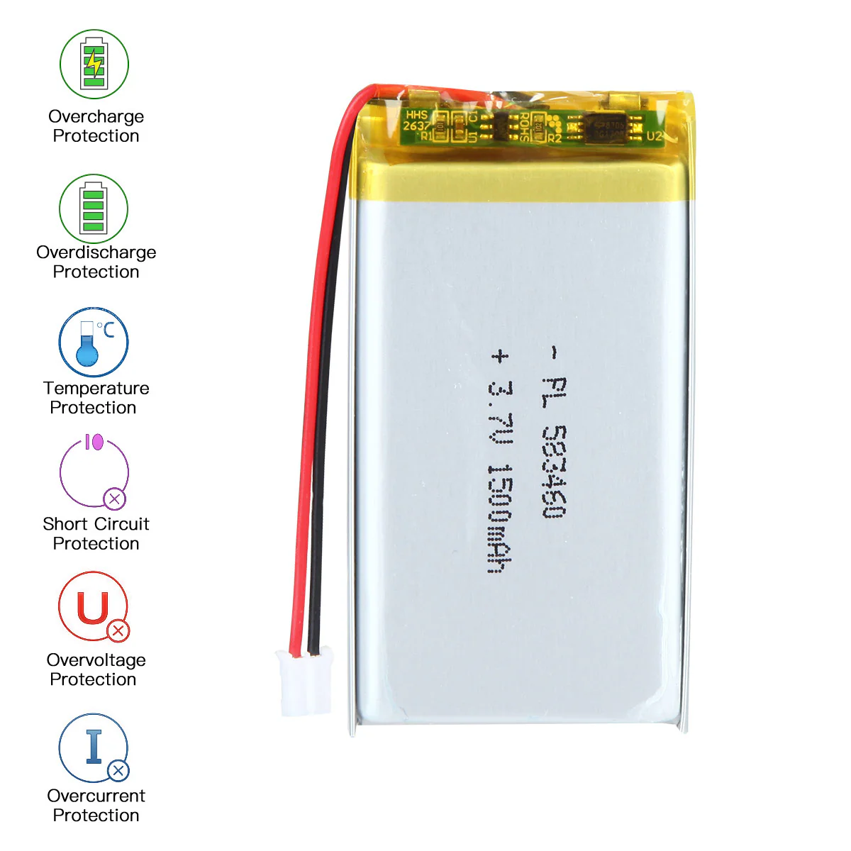 YDL 3.7V 1500mAh 583460 Rechargeable Lithium Polymer Battery - Image 6