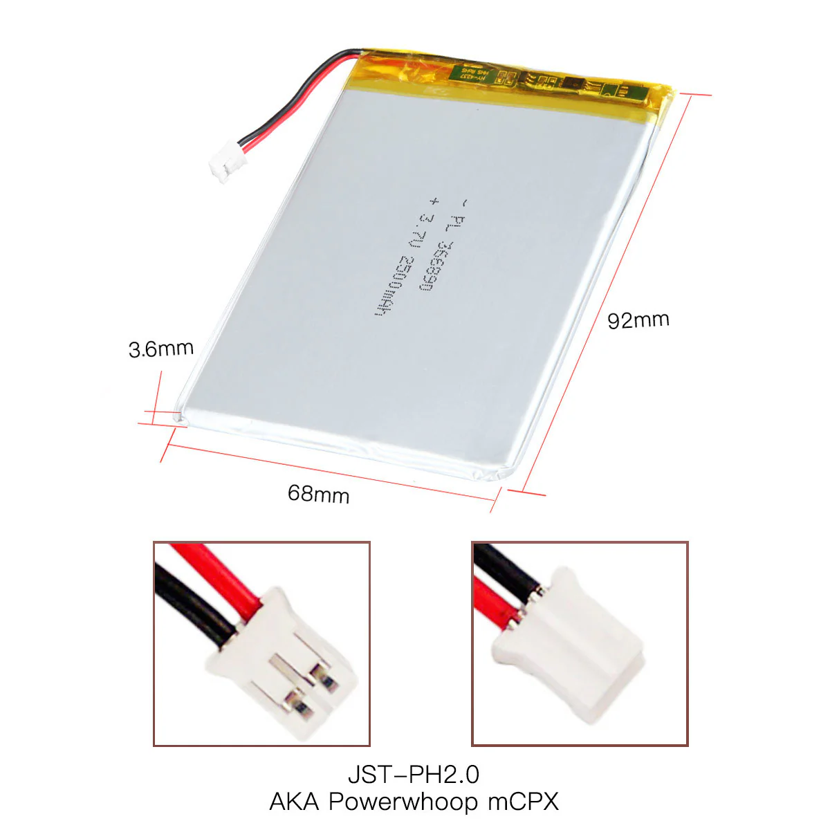 YDL 3.7V 2500mAh 366890 Rechargeable Lithium Polymer Battery Length 92mm - Image 4