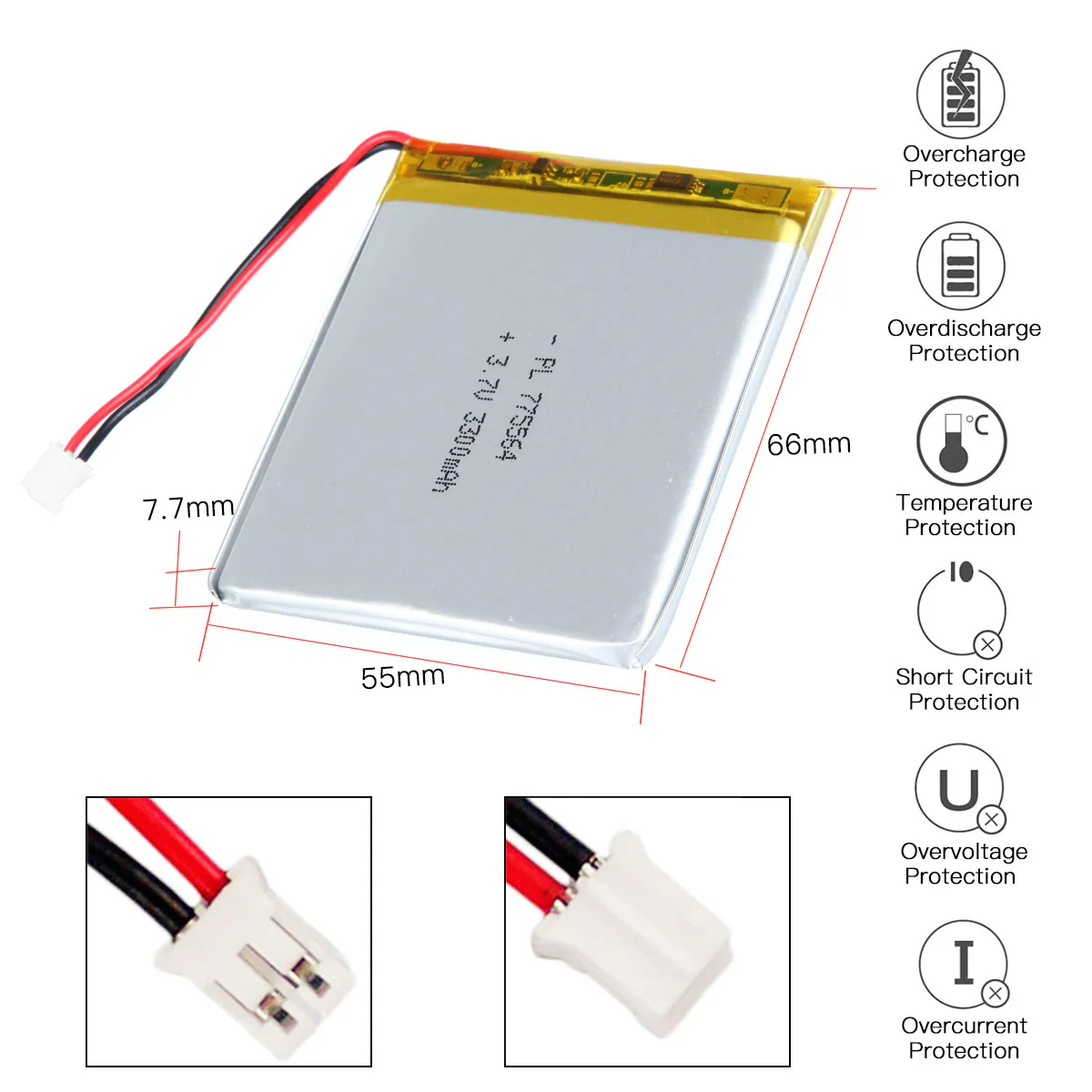 YDL 3.7V 3300mAh 775564 Rechargeable Lithium Polymer Battery - Image 3