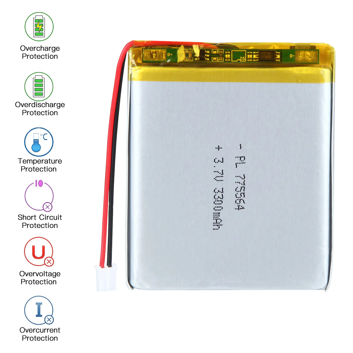 YDL 3.7V 3300mAh 775564 Rechargeable Lithium Polymer Battery - Image 5