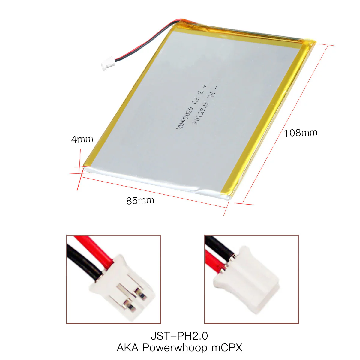YDL 3.7V 4200mAh 4085106 Rechargeable Lithium Polymer Battery Length 108mm - Image 4
