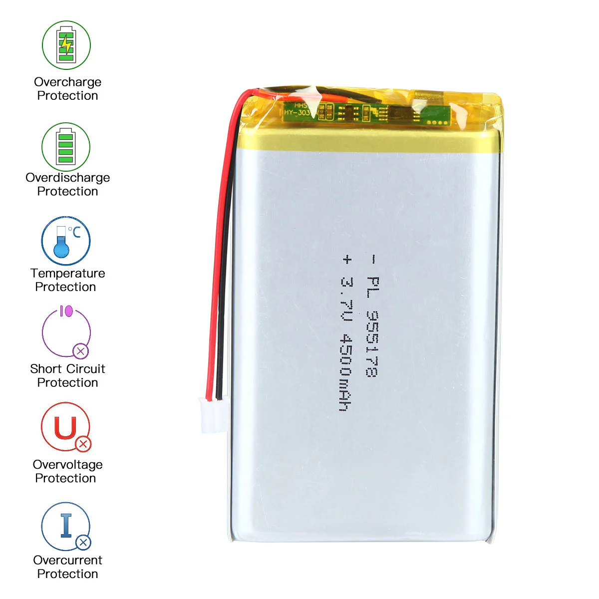 YDL 3.7V 4500mAh 955178 Rechargeable Lithium Polymer Battery Length 80mm - Image 5