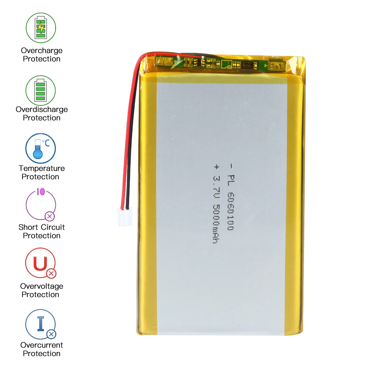YDL 6060100 3.7 v 5000mAh Rechargeable Lithium Polymer Battery - Image 5