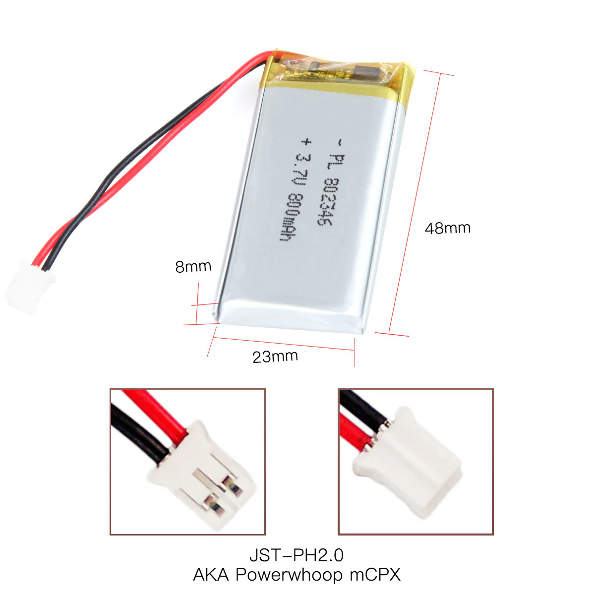 YDL 3.7V 800mAh 802346 Rechargeable Lithium Polymer Battery - Image 4