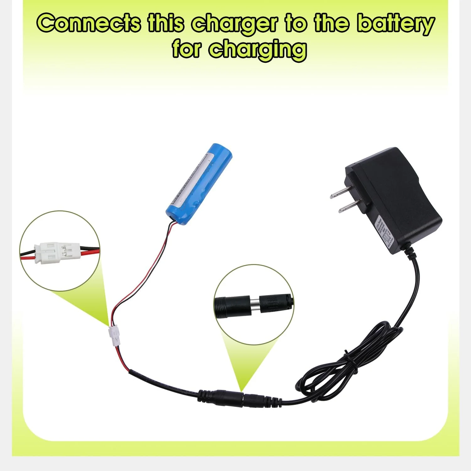 4.2V 2A Lithium Battery Charger, DC5.5 * 2.1mm Connector with PH2.0 Adapter Cable - Image 4