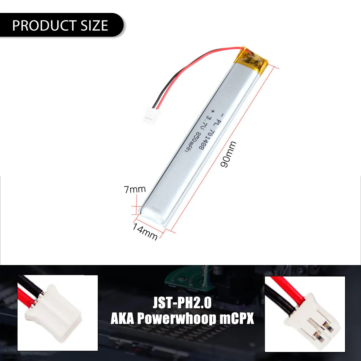 3.7V 701488 850mAh Rechargeable Lithium Polymer Battery - Image 5
