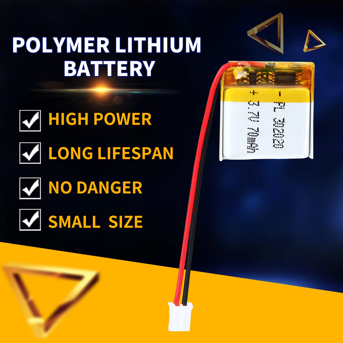 3.7V 70mAh 302020 Rechargeable Lithium Polymer Battery - Image 3